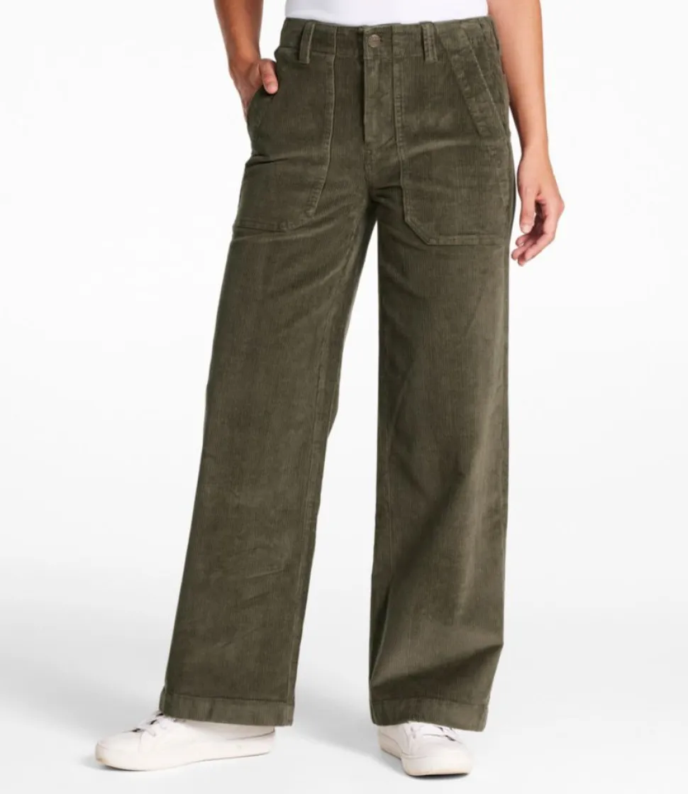 Discount L.L.Bean "Women's 207 Vintage Corduroy Pants, High-Rise Wide-Leg"