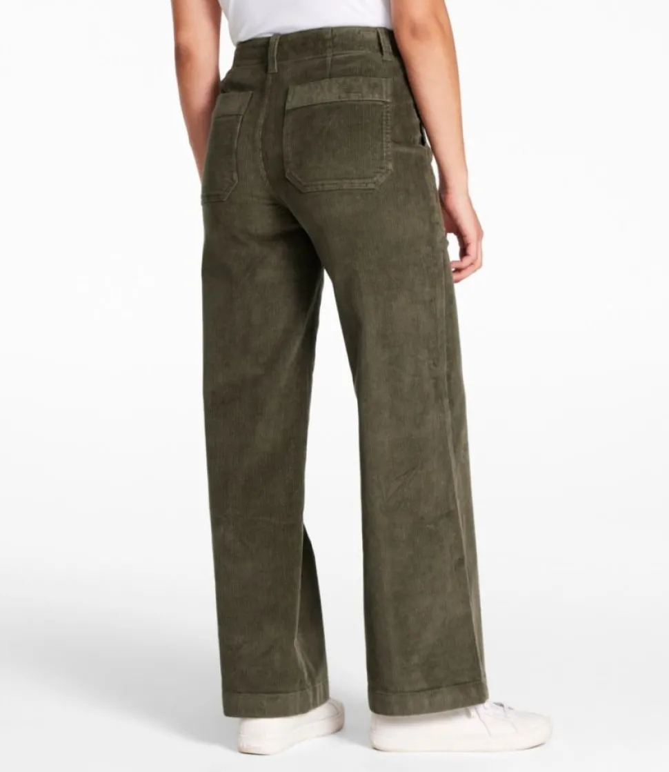 Discount L.L.Bean "Women's 207 Vintage Corduroy Pants, High-Rise Wide-Leg"
