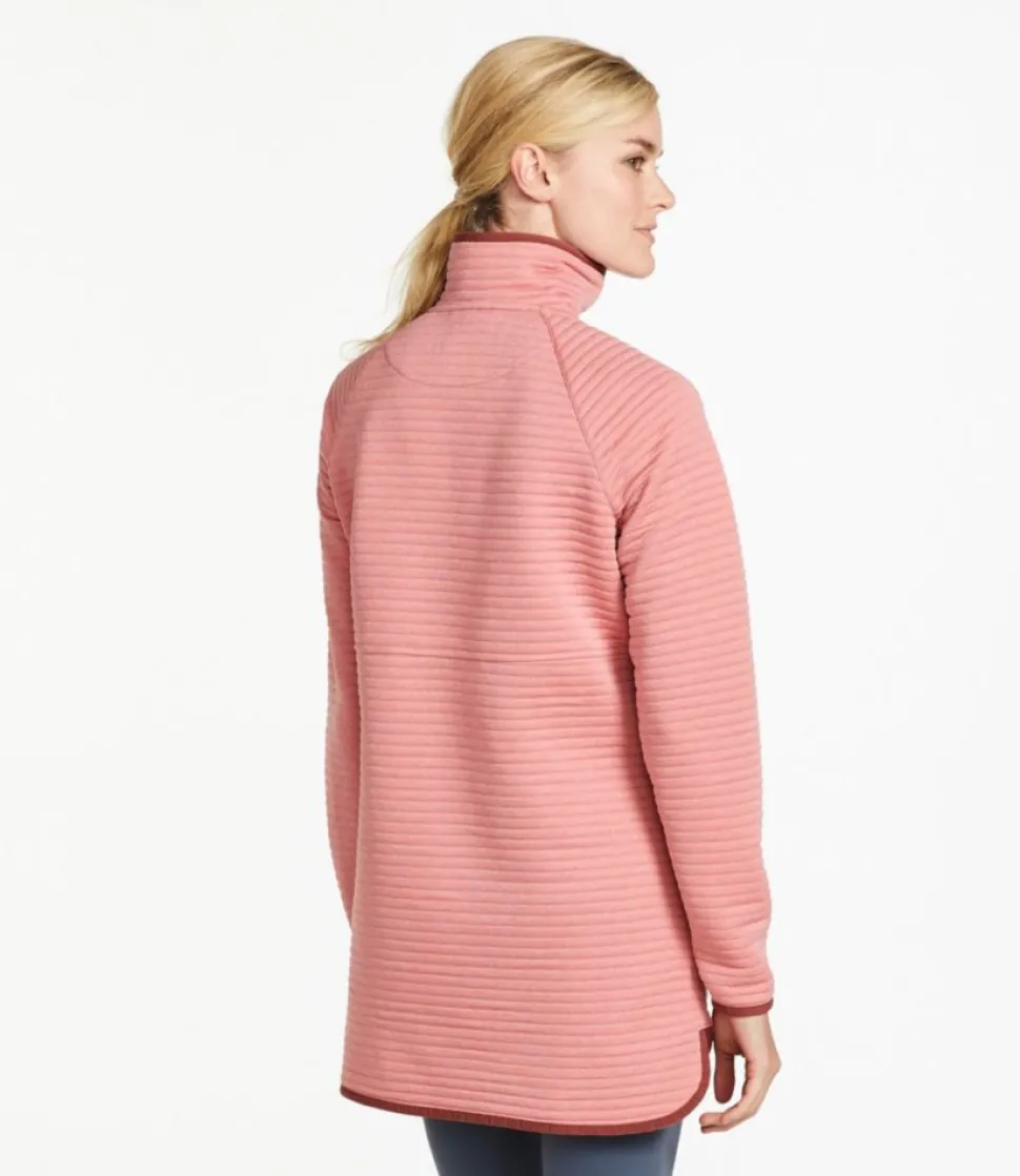 New L.L.Bean "Women's Airlight Knit Asymmetrical Quarter-Zip Tunic" BlushHeather