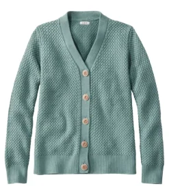 Store L.L.Bean "Women's Basketweave Sweater, Button-Front Cardigan"