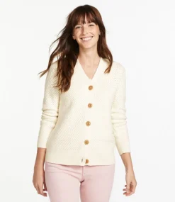 Store L.L.Bean "Women's Basketweave Sweater, Button-Front Cardigan"