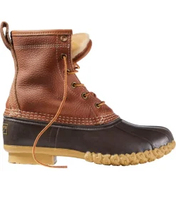 Outlet L.L.Bean "Women's Bean Boots, 8" Shearling-Lined Insulated" Tan/Brown