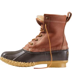 Outlet L.L.Bean "Women's Bean Boots, 8" Shearling-Lined Insulated" Tan/Brown