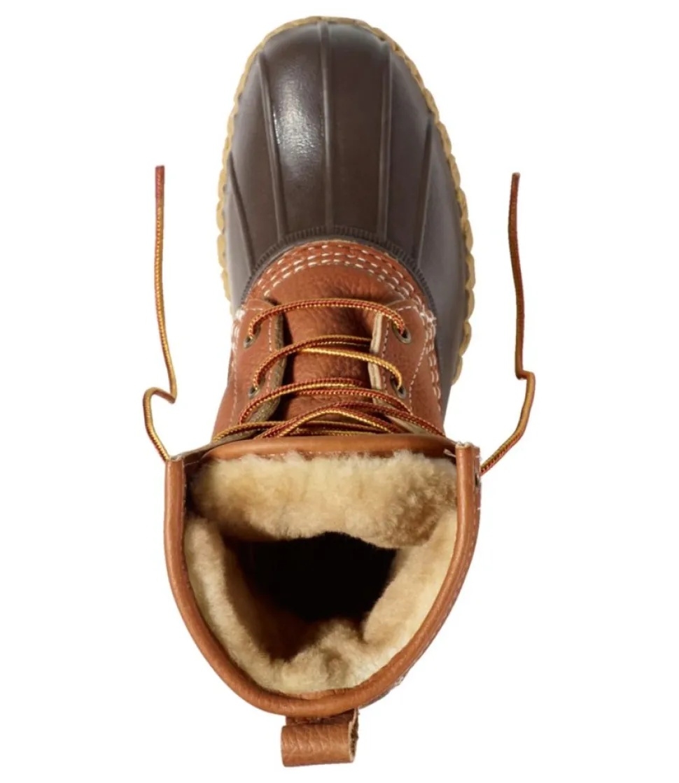 Outlet L.L.Bean "Women's Bean Boots, 8" Shearling-Lined Insulated" Tan/Brown