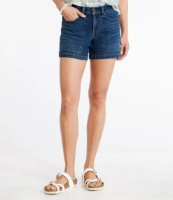 Online L.L.Bean "Women's BeanFlex® Denim Short, Mid-Rise" Natural