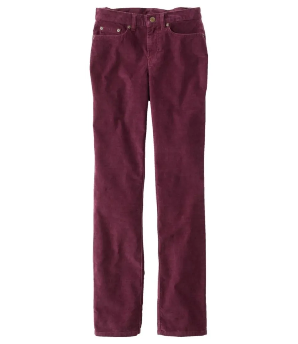 Cheap L.L.Bean "Women's BeanFlex Five-Pocket Corduroy Pants, Mid-Rise Straight-Leg"