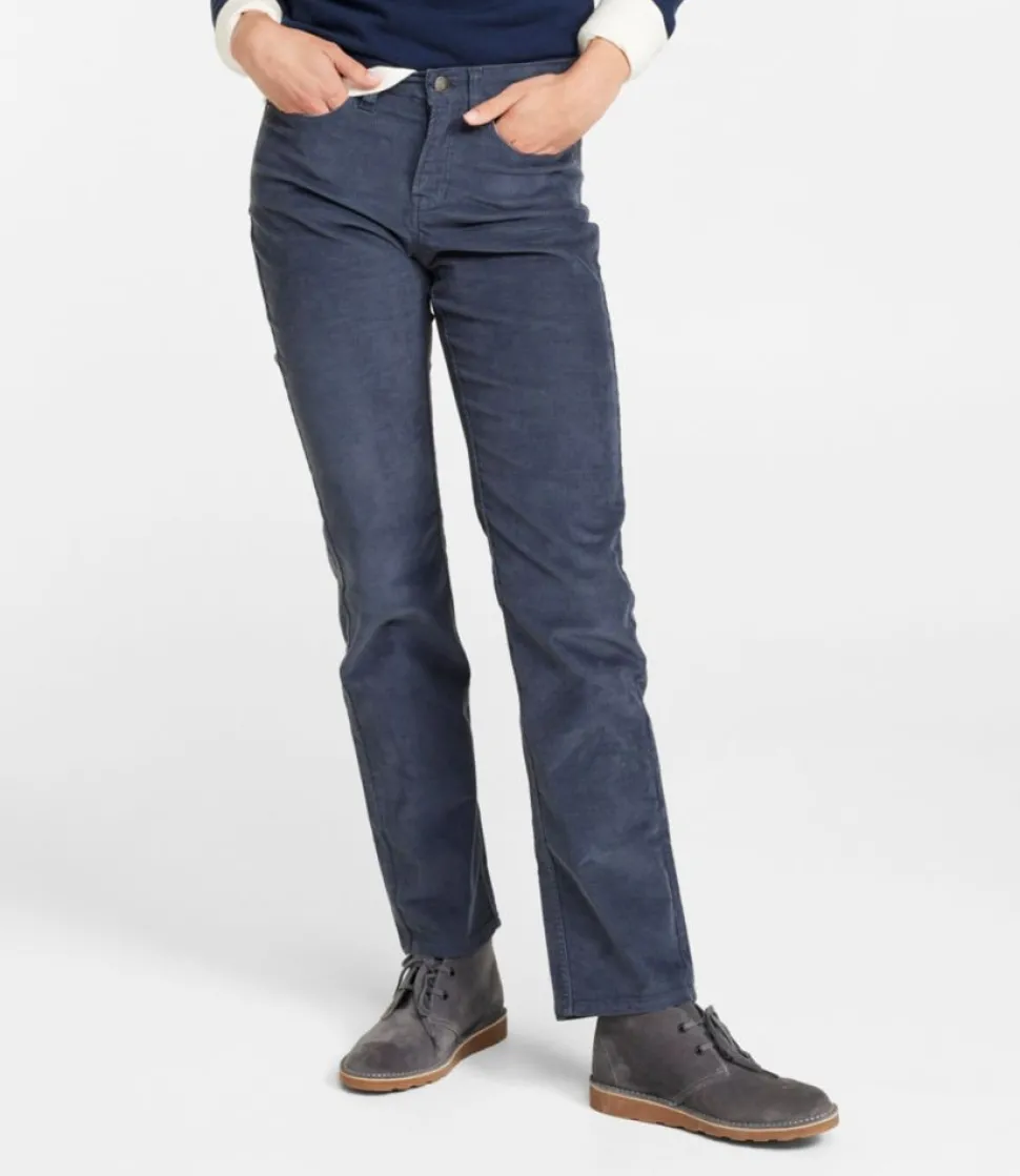 Cheap L.L.Bean "Women's BeanFlex Five-Pocket Corduroy Pants, Mid-Rise Straight-Leg"