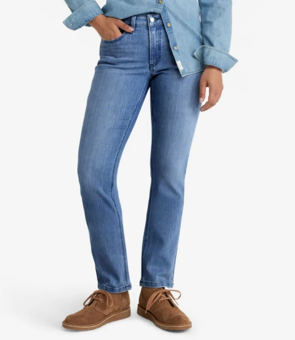 Online L.L.Bean "Women's BeanFlex® Jeans, Mid-Rise Straight-Leg"