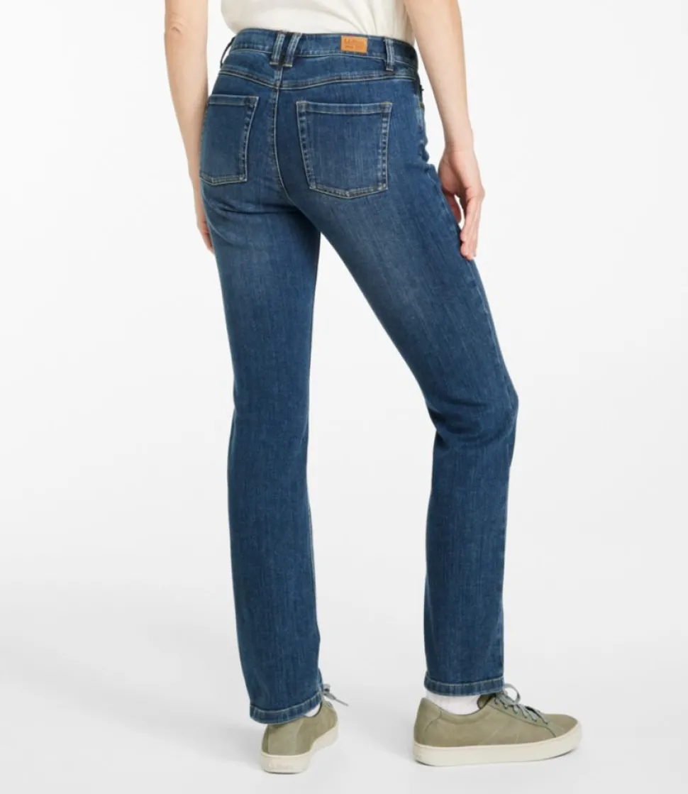 Online L.L.Bean "Women's BeanFlex® Jeans, Mid-Rise Straight-Leg"