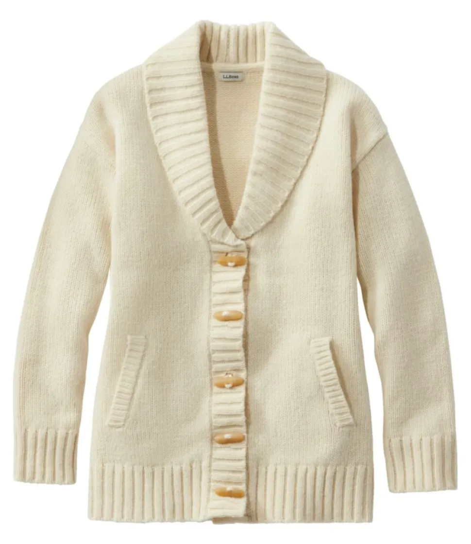 Shop L.L.Bean "Women's Bean's Classic Ragg Wool Sweater, Cardigan" Undyed