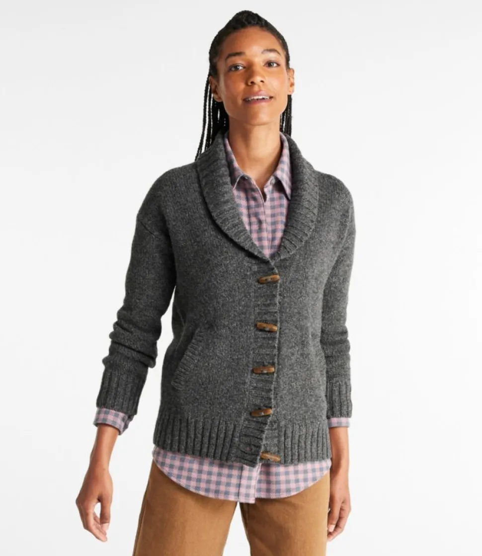 Shop L.L.Bean "Women's Bean's Classic Ragg Wool Sweater, Cardigan" Undyed