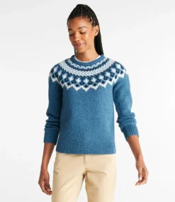Cheap L.L.Bean "Women's Bean's Classic Ragg Wool Sweater, Crewneck Fair Isle"