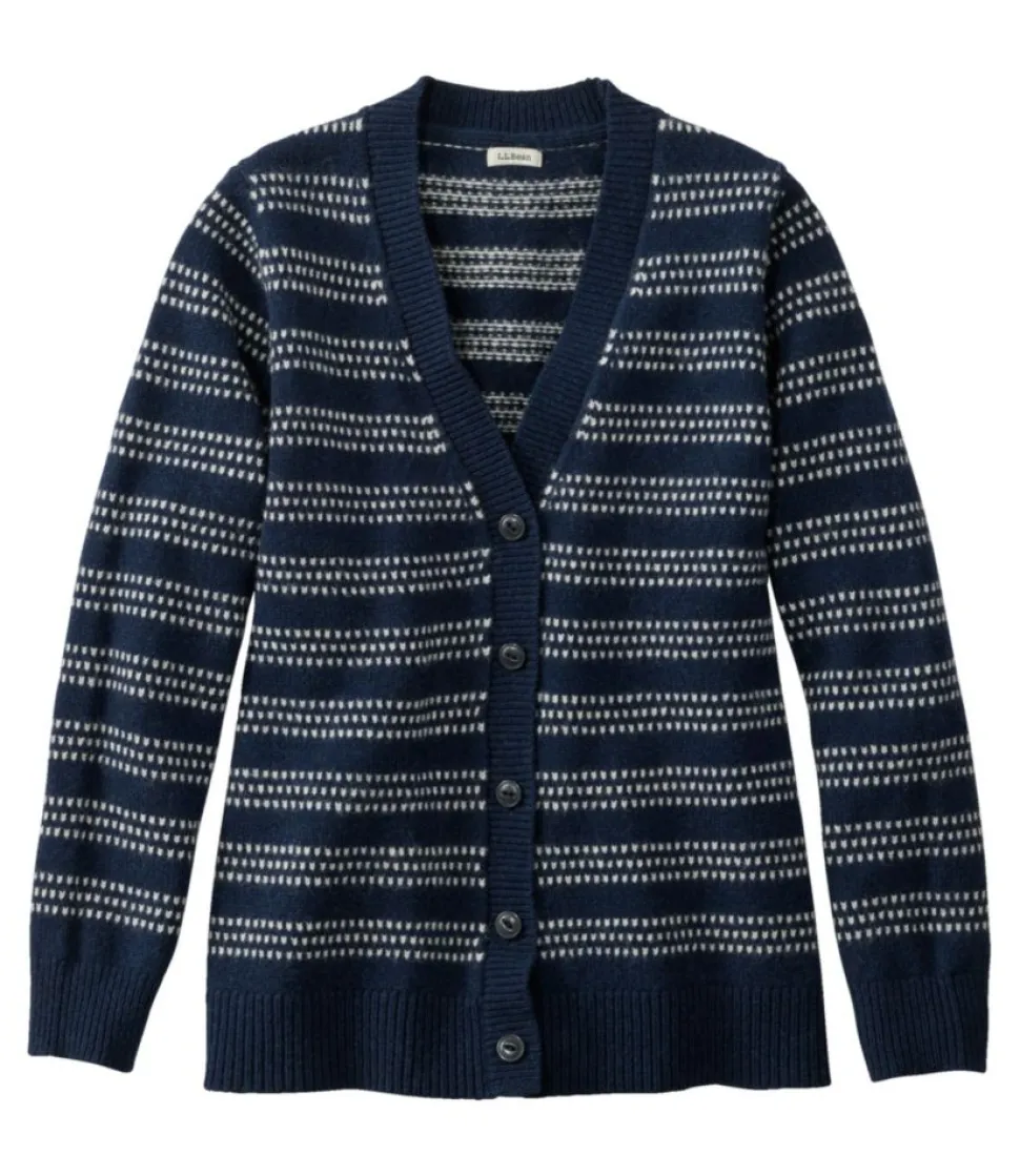 Flash Sale L.L.Bean "Women's Bean's Classic Ragg Wool Sweater, Button-Front Cardigan Novelty"