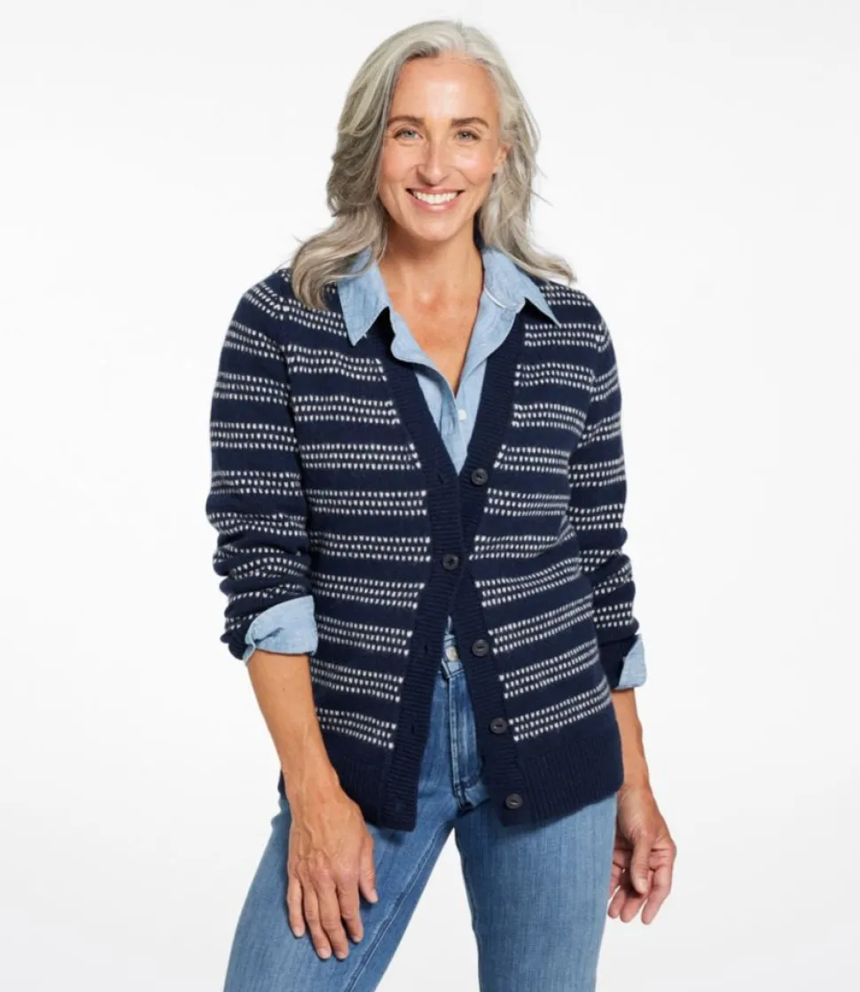 Flash Sale L.L.Bean "Women's Bean's Classic Ragg Wool Sweater, Button-Front Cardigan Novelty"