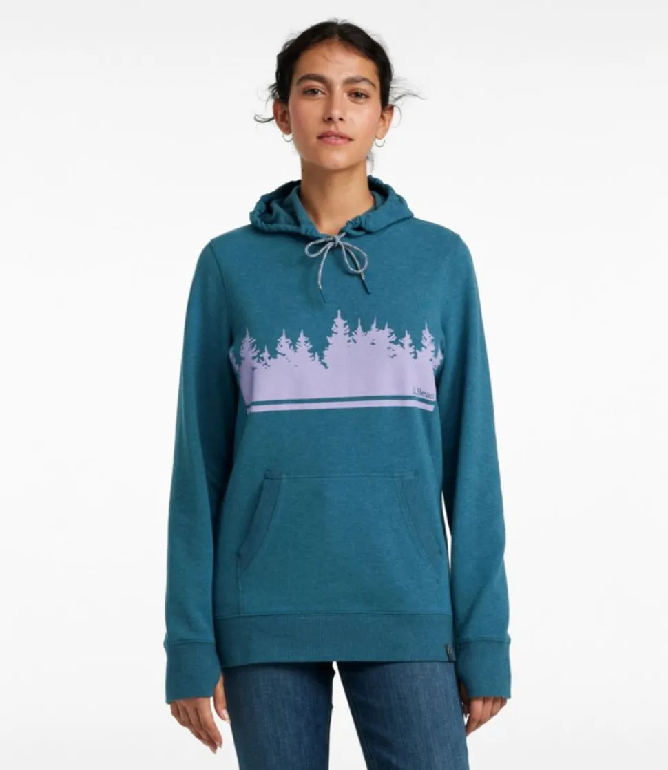 Store L.L.Bean "Women's Bean's Cozy Camp Hoodie" GrayHeatherSkyGraphic