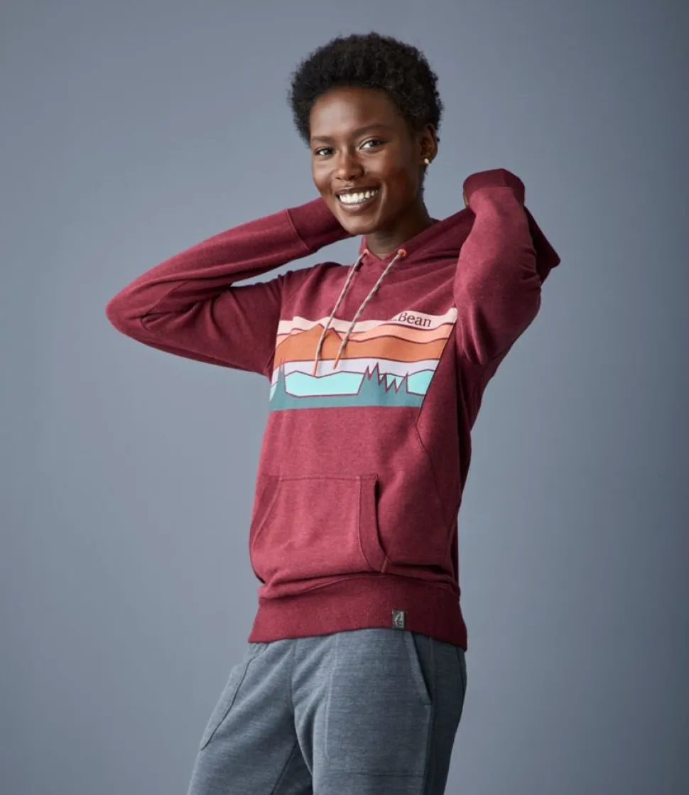Store L.L.Bean "Women's Bean's Cozy Camp Hoodie" GrayHeatherSkyGraphic