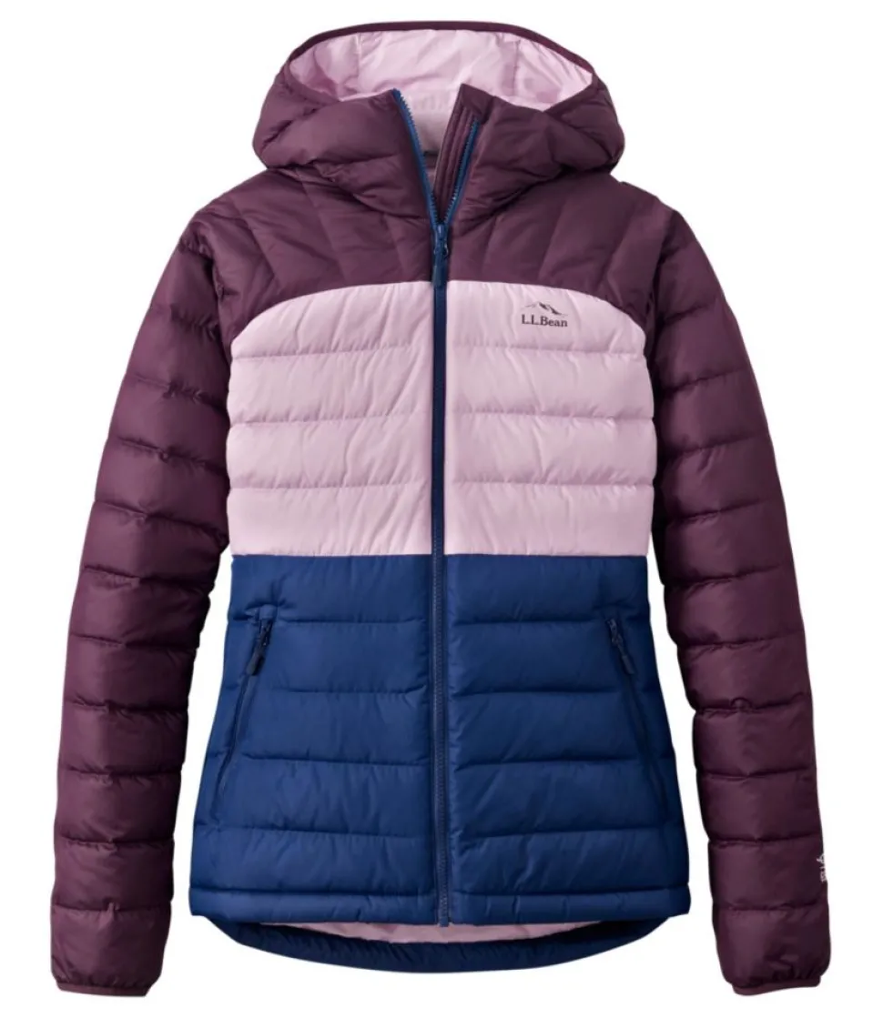 Fashion L.L.Bean "Women's Bean's Down Hooded Jacket, Colorblock"