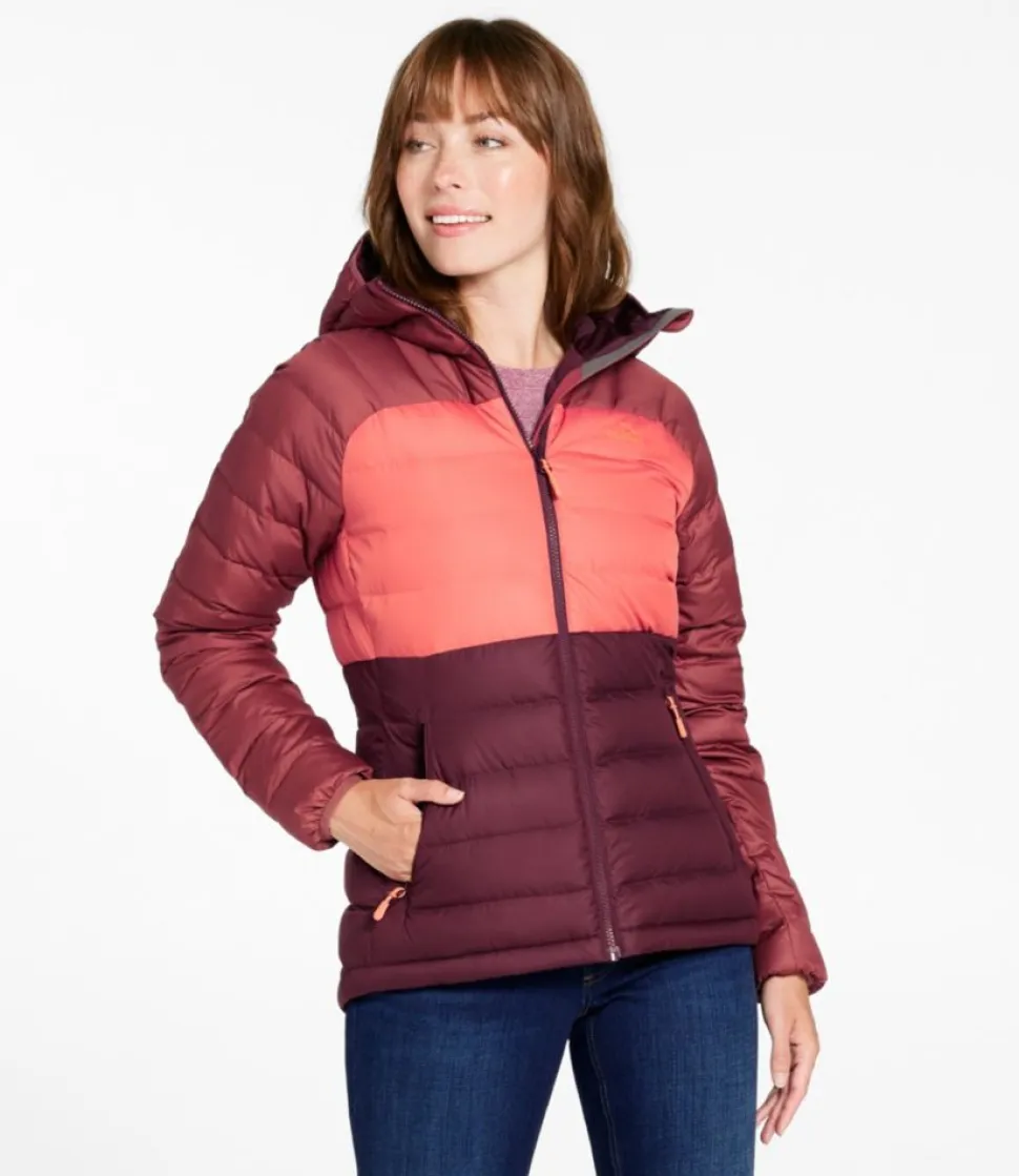 Fashion L.L.Bean "Women's Bean's Down Hooded Jacket, Colorblock"