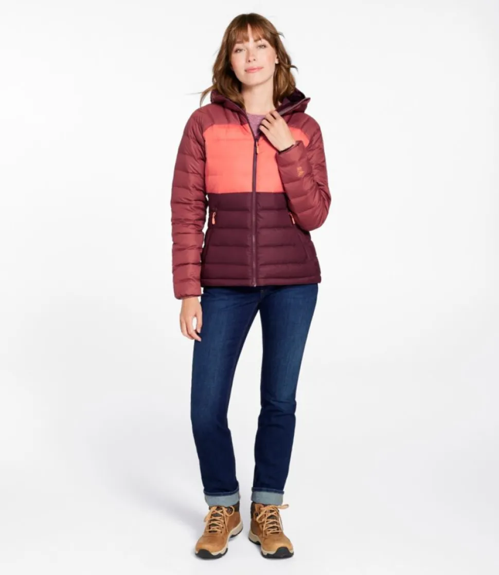 Fashion L.L.Bean "Women's Bean's Down Hooded Jacket, Colorblock"