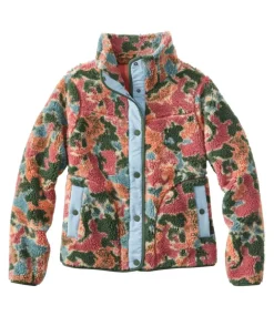 Clearance L.L.Bean "Women's Bean's Sherpa Fleece Jacket, Print" SiennaBrickCamo