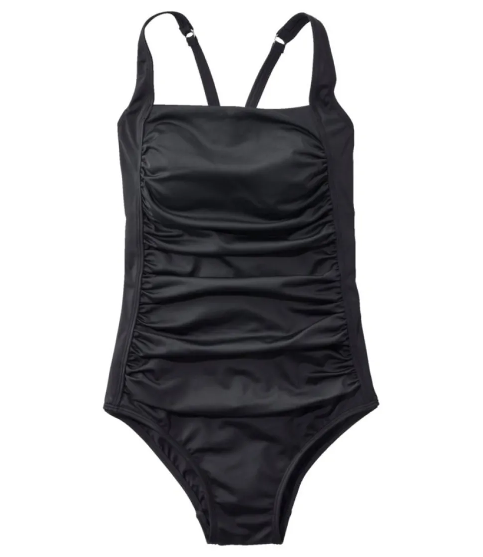 Cheap L.L.Bean "Women's BeanSport Swimwear, Squareneck Tanksuit" Black