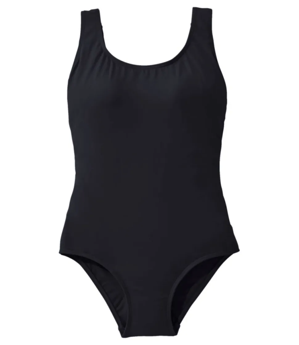 Best L.L.Bean "Women's BeanSport Swimwear, Scoopneck Tanksuit" Black