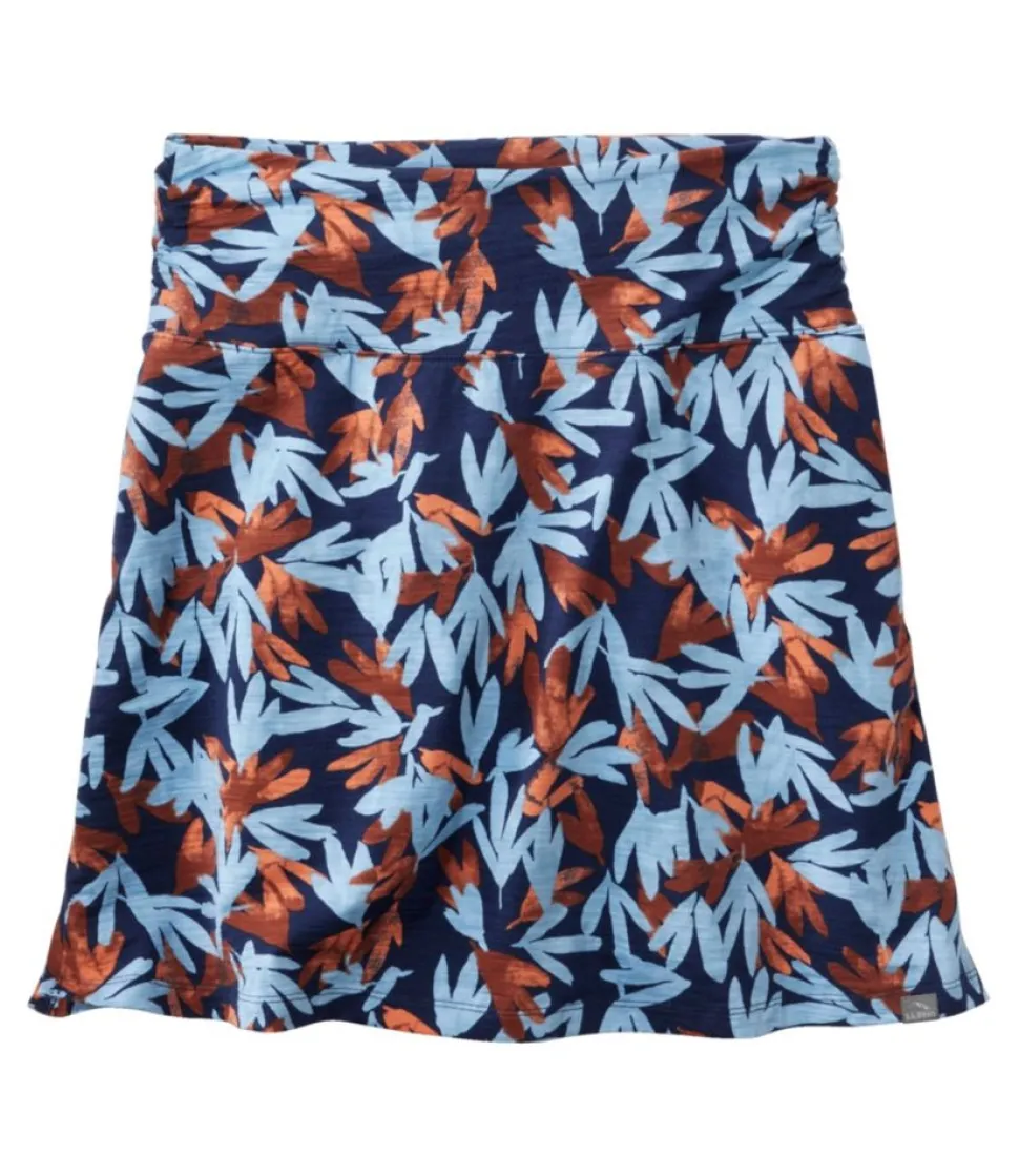 Cheap L.L.Bean "Women's Beech Point Skirt, Print" DarkestNavyLeafMulti