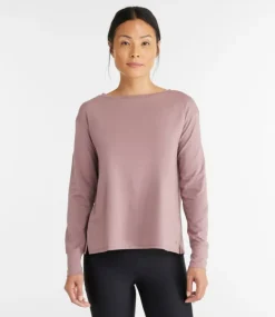 Fashion L.L.Bean "Women's Beyond Soft Tee, Pleat-Back Long-Sleeve"