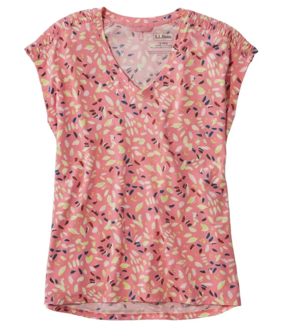Best L.L.Bean "Women's Beyond Soft V-Neck Tee, Short-Sleeve Print"