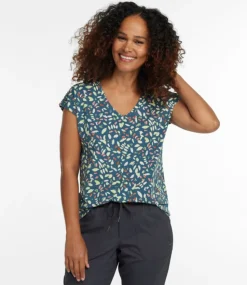Best L.L.Bean "Women's Beyond Soft V-Neck Tee, Short-Sleeve Print"