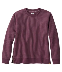 Clearance L.L.Bean "Women's Birchwood Brushed Waffle Top, Crewneck"