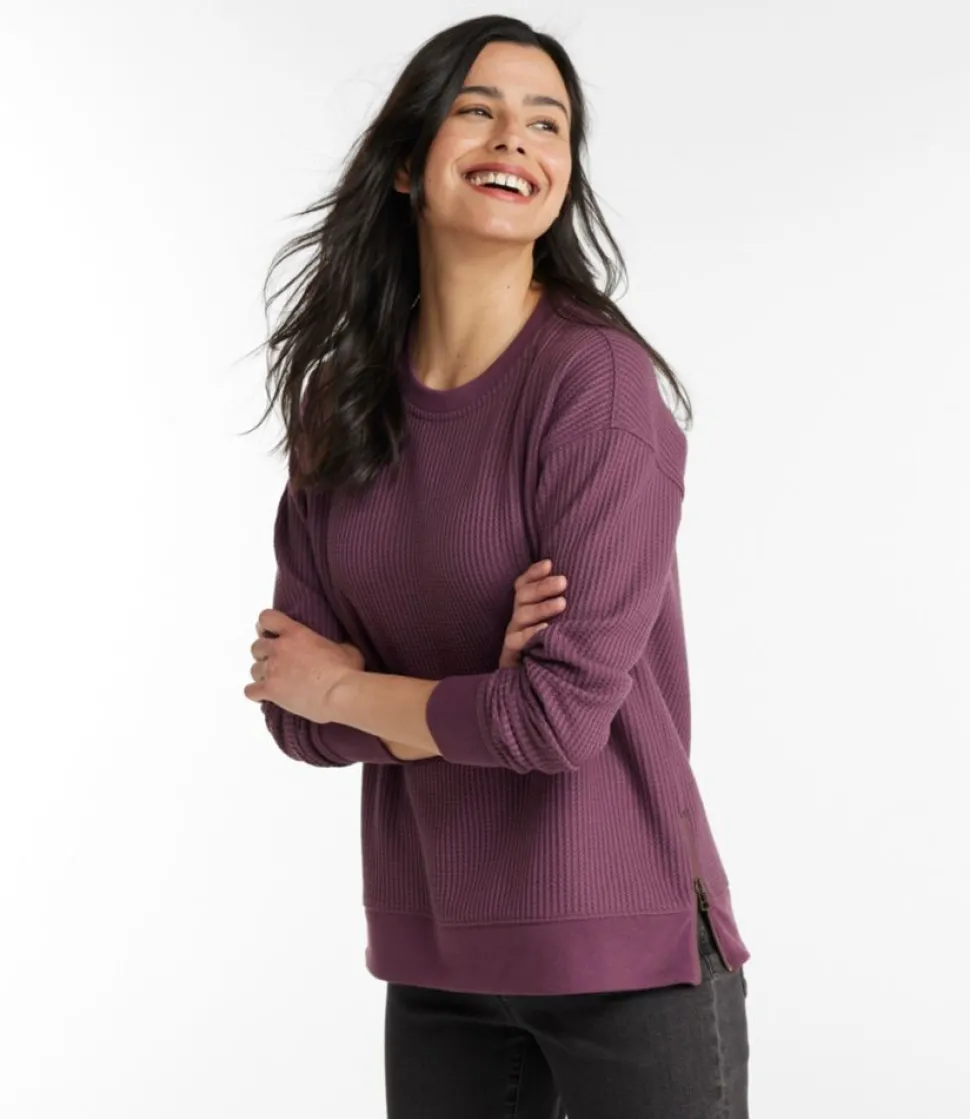 Clearance L.L.Bean "Women's Birchwood Brushed Waffle Top, Crewneck"