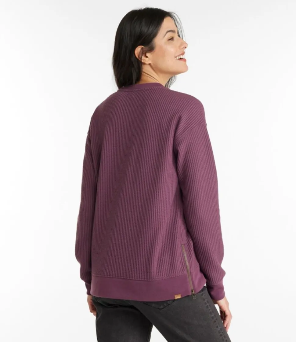 Clearance L.L.Bean "Women's Birchwood Brushed Waffle Top, Crewneck"