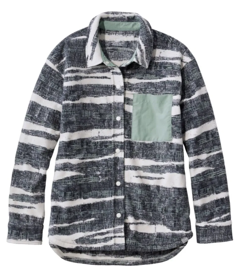 Store L.L.Bean "Women's Camp Fleece Overshirt, Print" ShoreCamo