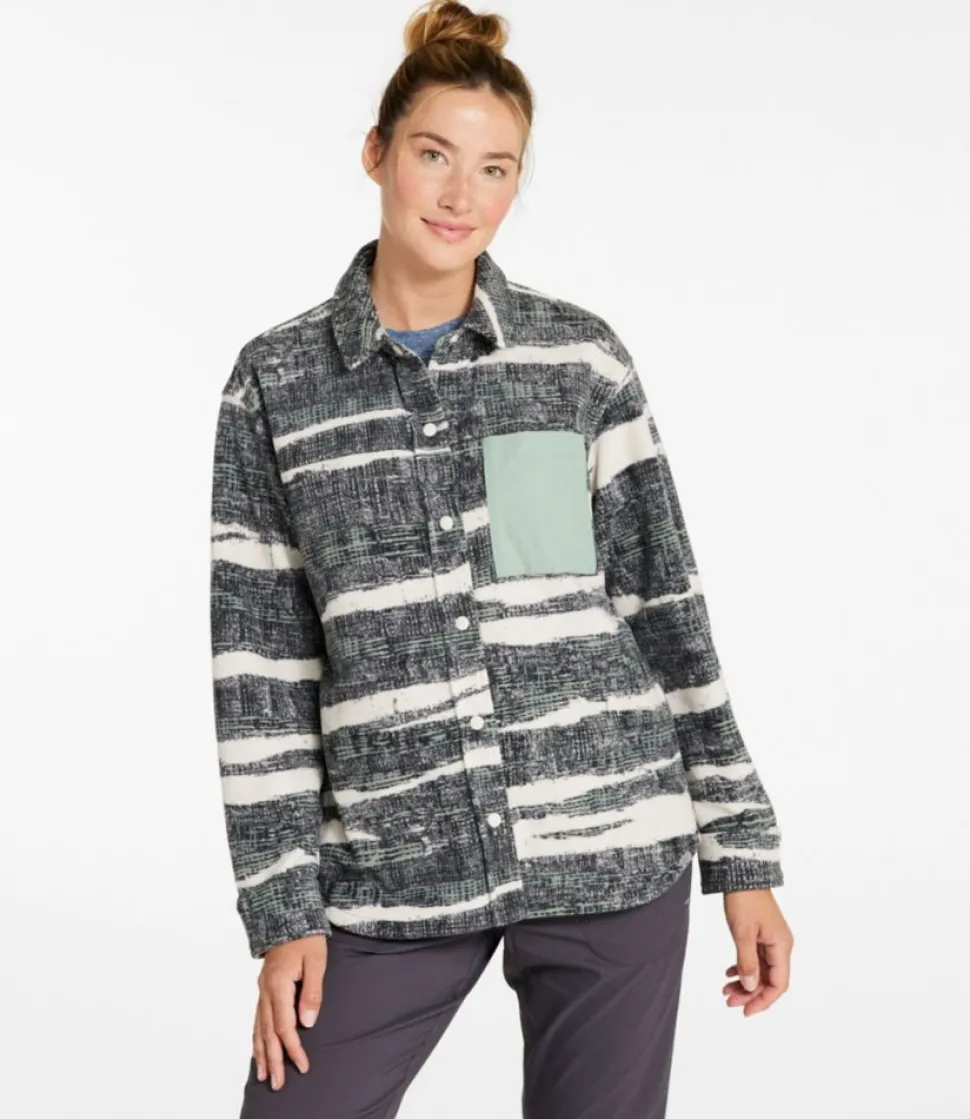 Store L.L.Bean "Women's Camp Fleece Overshirt, Print" ShoreCamo