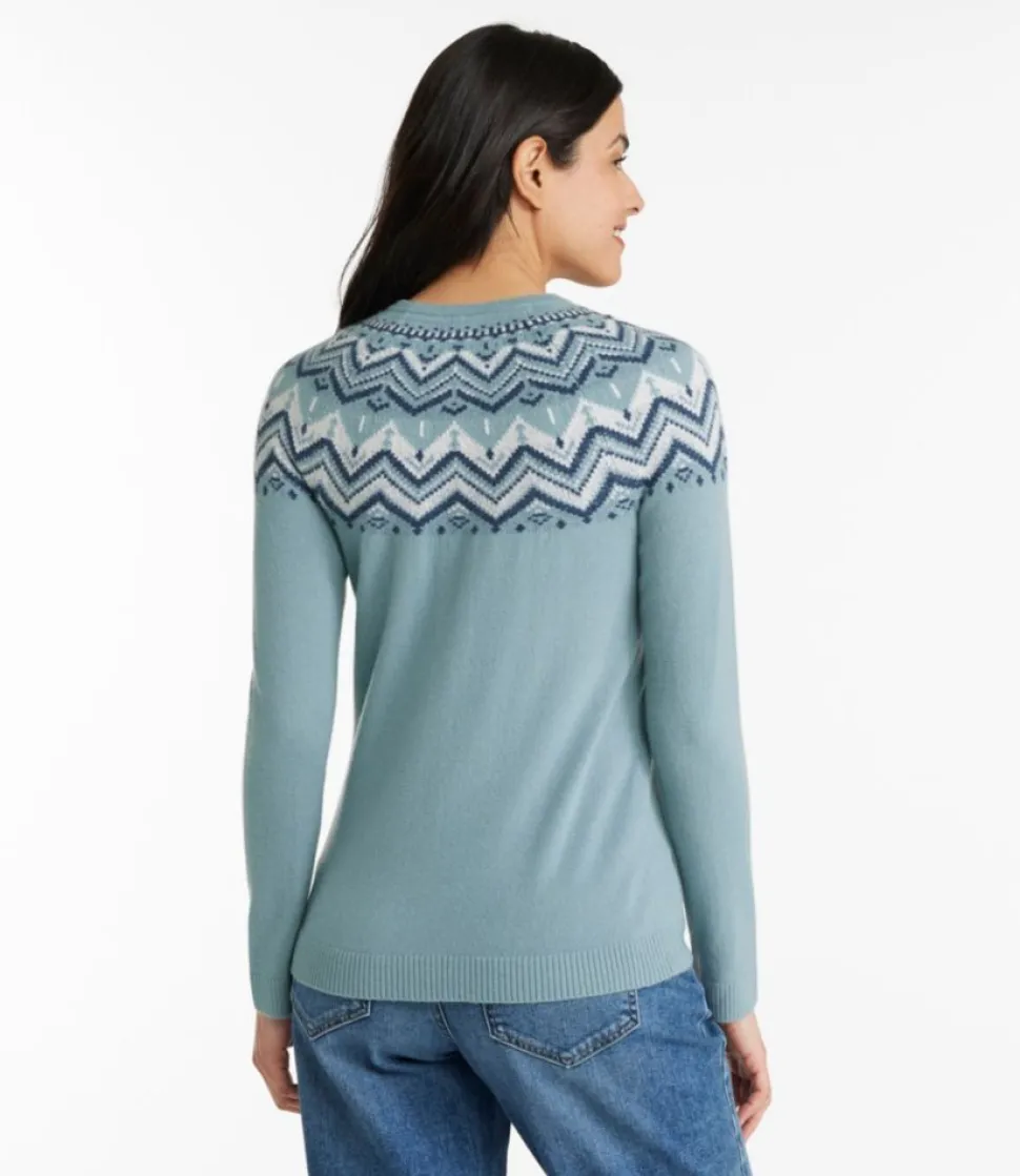 Store L.L.Bean "Women's Classic Cashmere Sweater, Crewneck Fair Isle" OatmealFairIsle