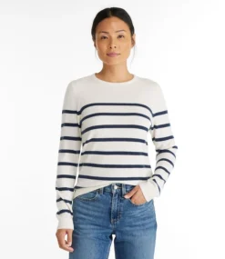 Online L.L.Bean "Women's Classic Cashmere Sweater, Crewneck Stripe"