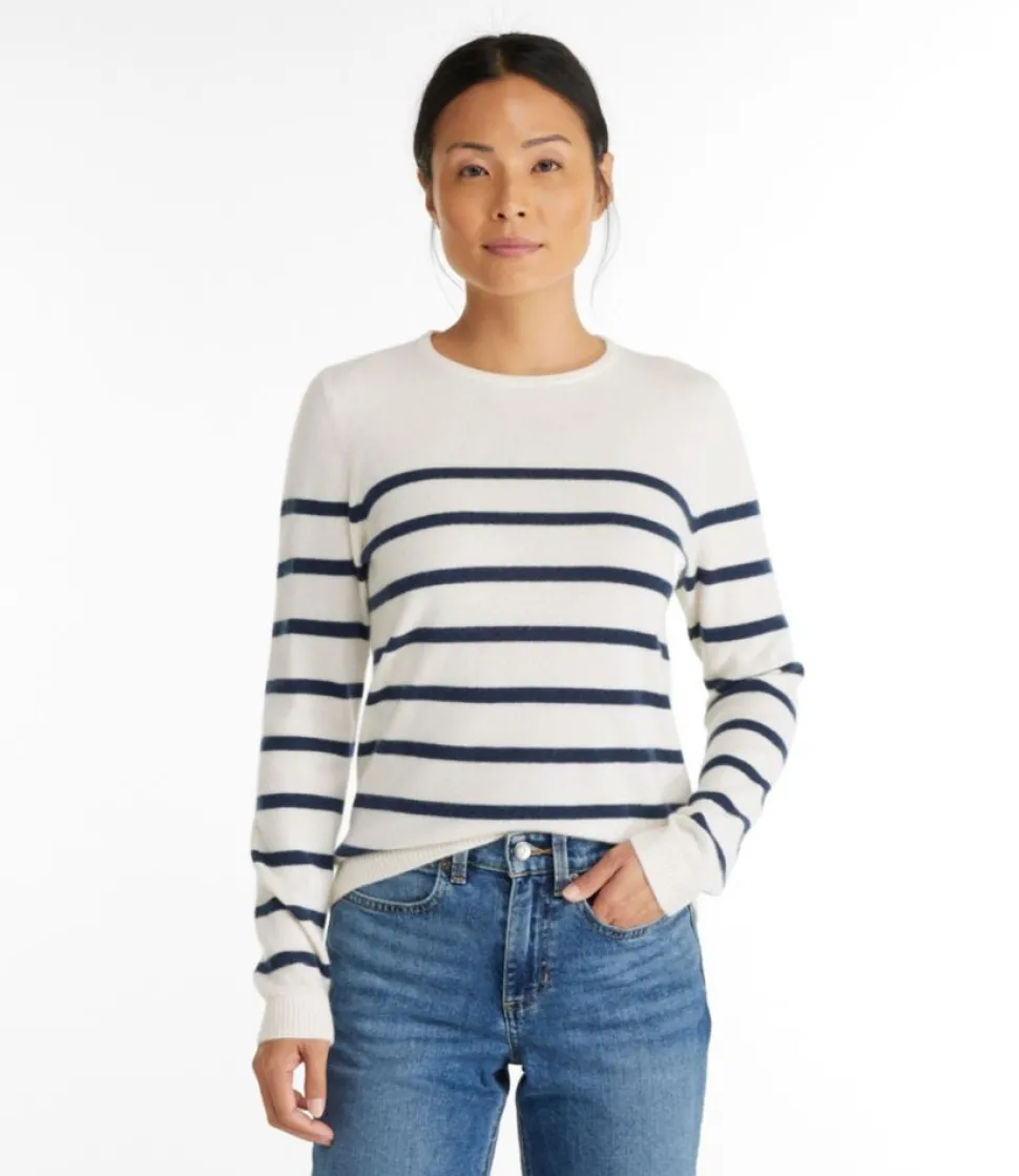 Online L.L.Bean "Women's Classic Cashmere Sweater, Crewneck Stripe"