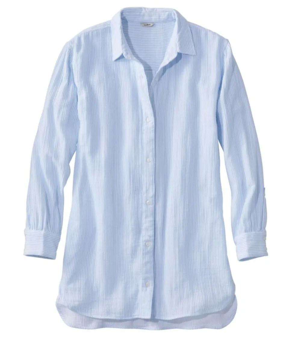 Shop L.L.Bean "Women's Cloud Gauze Cover-Up Shirt, Stripe"