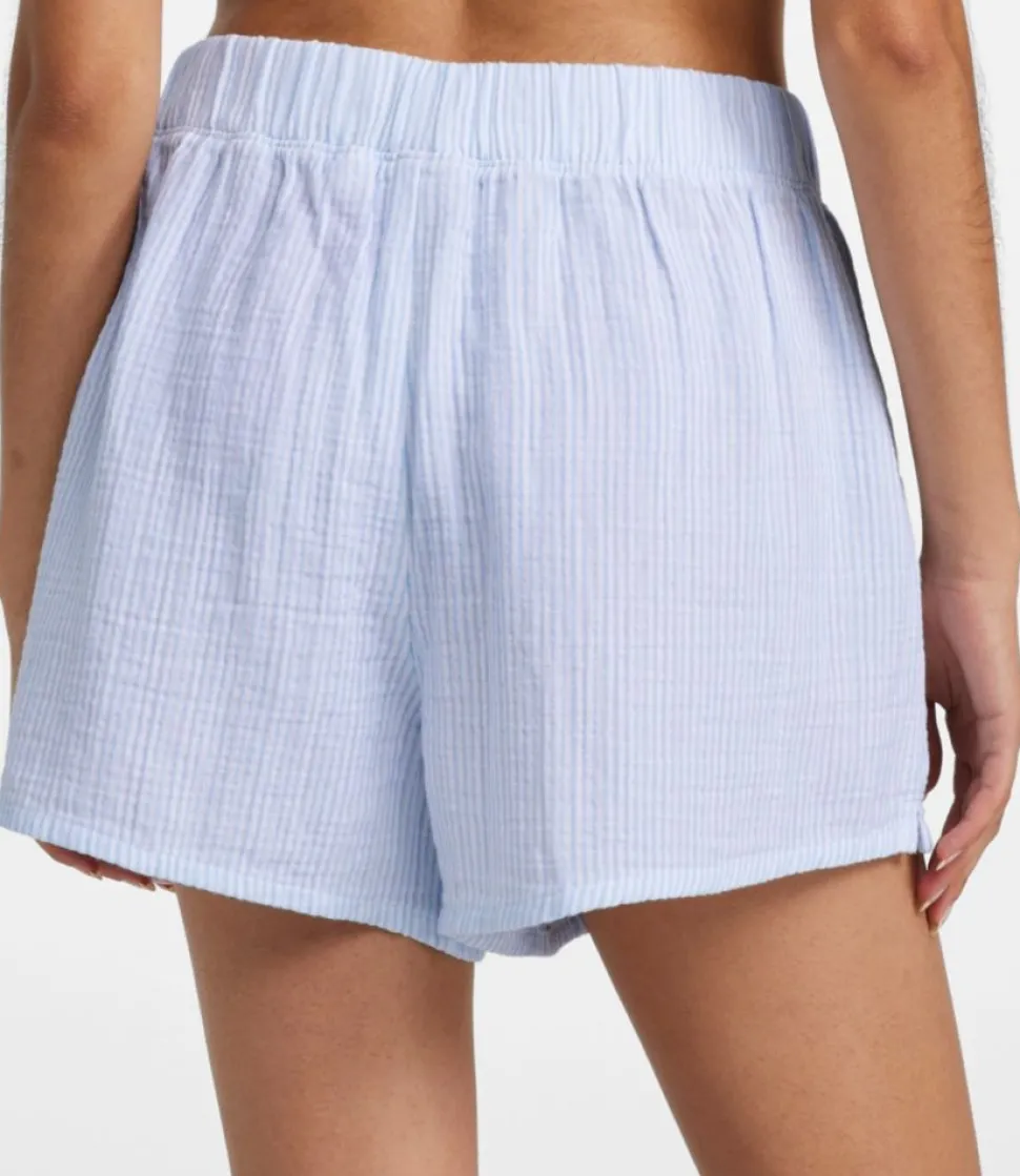 Sale L.L.Bean "Women's Cloud Gauze Cover-Up Shorts, Stripe" LakeMicroStripe