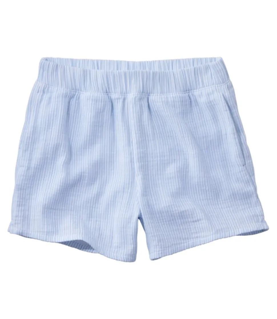 Sale L.L.Bean "Women's Cloud Gauze Cover-Up Shorts, Stripe" LakeMicroStripe