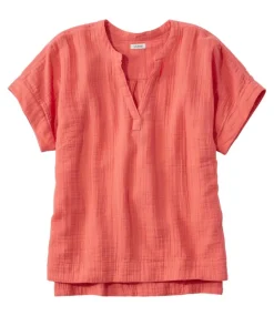 Sale L.L.Bean "Women's Cloud Gauze Shirt, Short-Sleeve" White