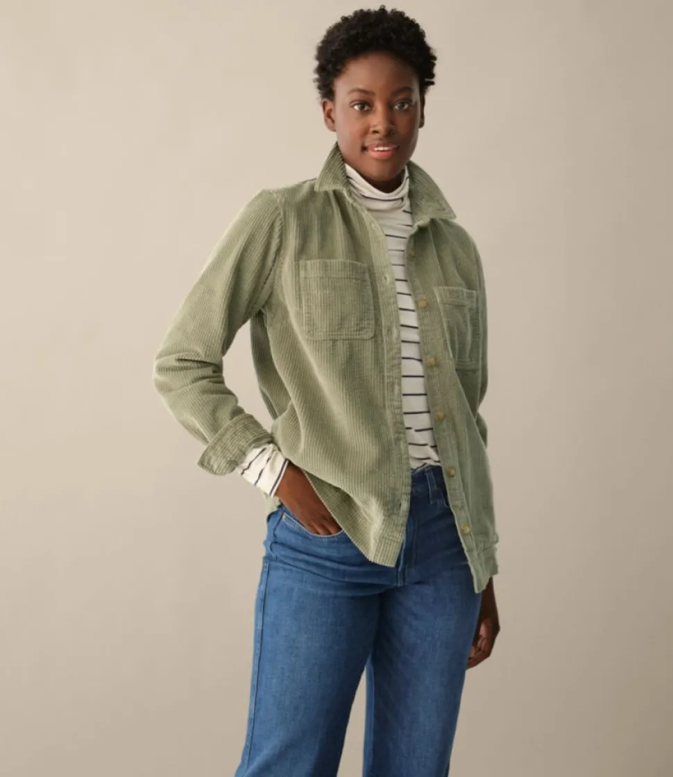Discount L.L.Bean "Women's Comfort Corduroy Relaxed Shirt"