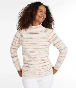 Shop L.L.Bean "Women's Cotton Ragg Sweater, Funnelneck Pullover Space-Dye"