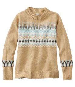 Hot L.L.Bean "Women's Cotton Ragg Sweater, Crewneck Fair Isle"