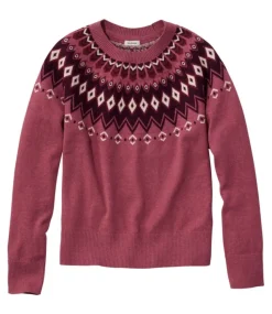 Best Sale L.L.Bean "Women's Cotton/Cashmere Sweater, Crewneck Fair Isle"