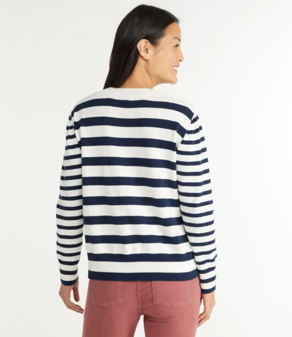 Store L.L.Bean "Women's Cotton/Cashmere Sweater, Crewneck Stripe"