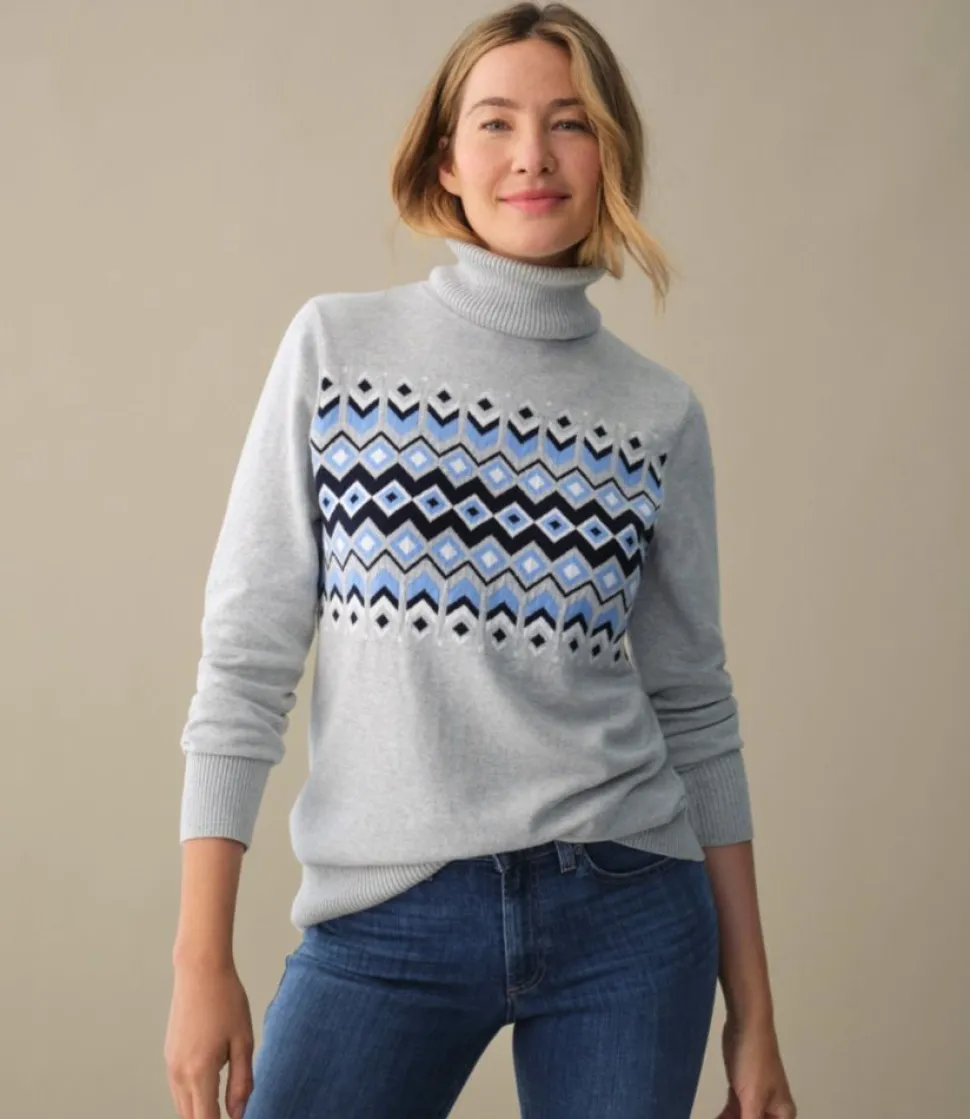 Store L.L.Bean "Women's Cotton/Cashmere Sweater, Turtleneck Intarsia"