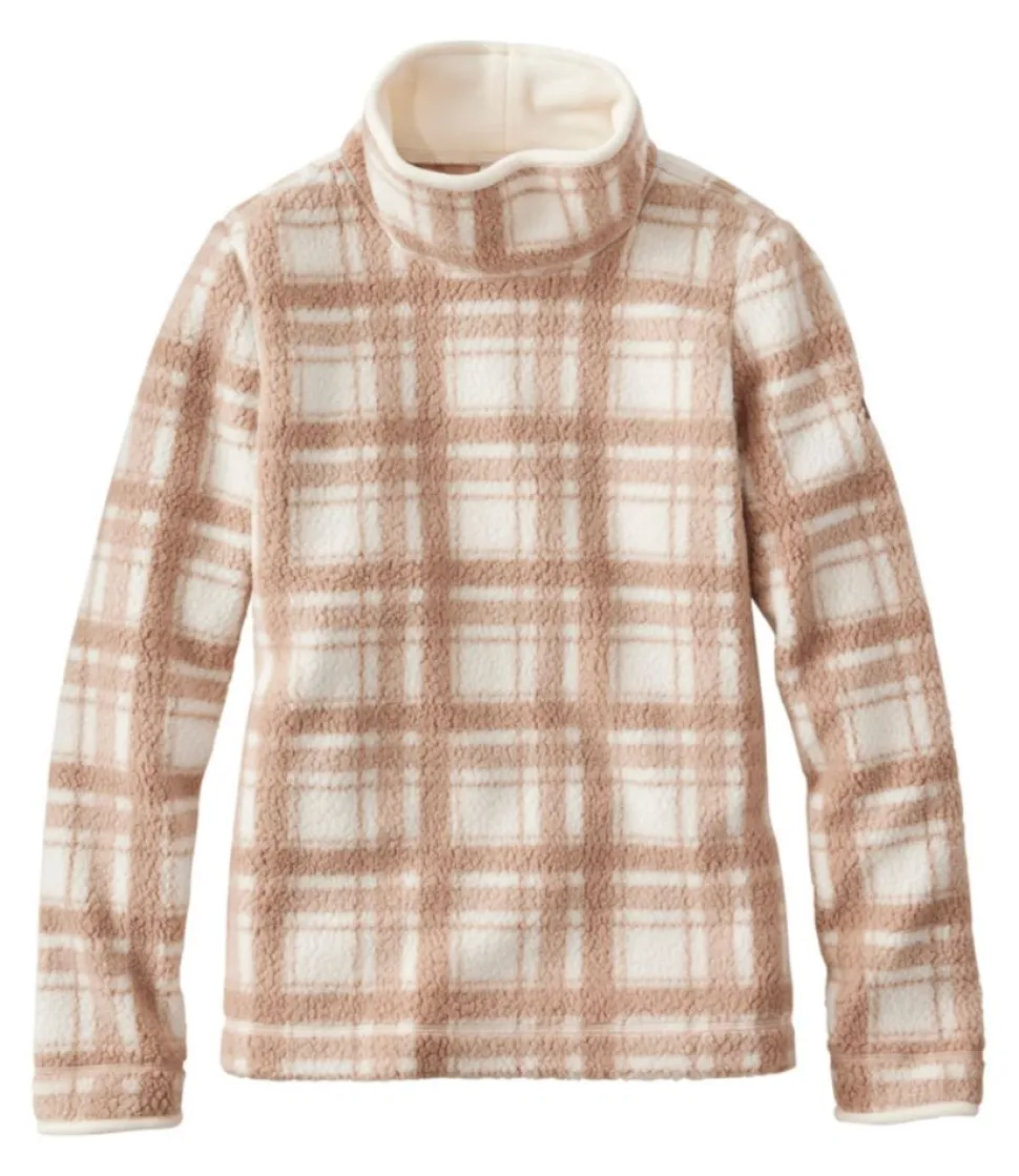 Store L.L.Bean "Women's Cozy Cottage Fleece, Funnelneck Pullover Print" CreamPlaid