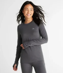 Best Sale L.L.Bean "Women's Cresta Ultralight 150 Crew Top" AlloyGray